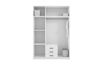 Szafa 3 drzwiowa Omega 150 cm niebieska z lustrem