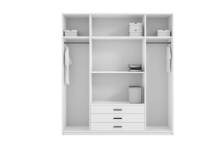 Szafa 4 drzwiowa Omega 200 cm niebieska z lustrem