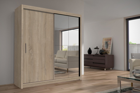 Szafa przesuwna Peso 120 cm dąb sonoma z lustrami Szafa przesuwna Peso 120 cm dąb sonoma z lustrami