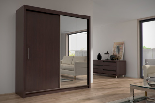Szafa przesuwna Peso 120 cm wenge z lustrami