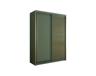 Szafa przesuwna Pesto 150 cm zielona ze złotymi lamelami