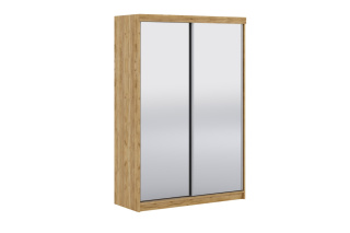 Szafa przesuwna Pola 150 cm w kolorze dąb craft złoty z 2 lustrami