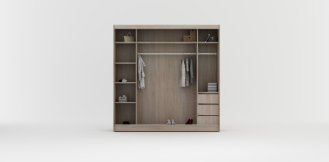 Szafa przesuwna Rumba 200 cm czarno - szara z dużym lustrem +lacobel Szafa przesuwna Rumba 200 cm czarno - szara z dużym lustrem +lacobel