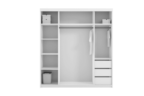 Szafa przesuwna SMART 200 cm z dużym lustrem szara Szafa przesuwna SMART 200 cm z dużym lustrem szara