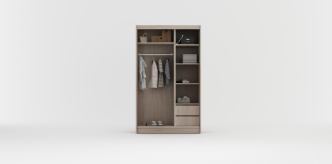 Szafa przesuwna Rumba 120 cm czarno - szara z dużym lustrem +lacobel Szafa przesuwna Rumba 120 cm czarno - szara z dużym lustrem +lacobel