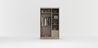 Szafa przesuwna Samba 120 cm czarna z dużym lustrem +lacobel